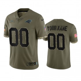 Miesten Carolina Panthers NFL Pelipaita Custom Olive 2022 Salute To Service Limited